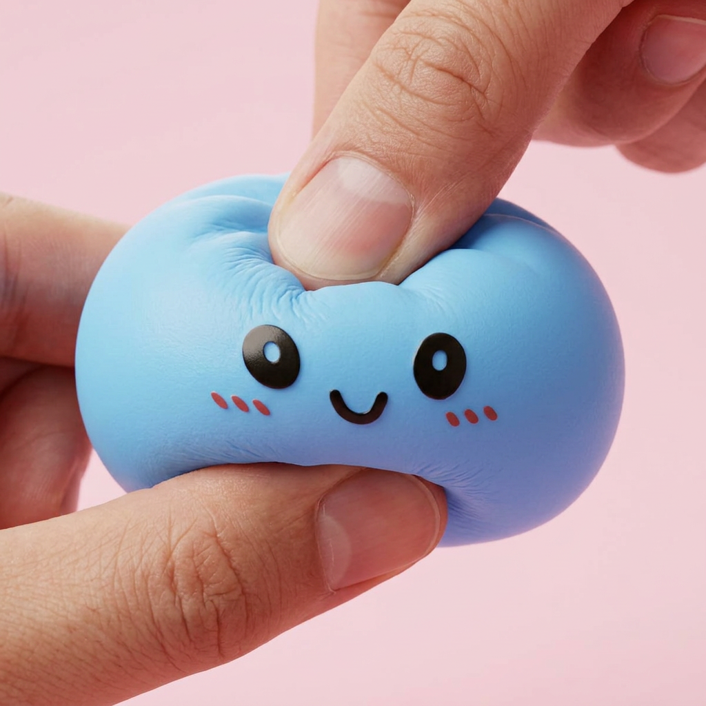 Dumpling Squishy Bleu Océan — effet slow-rise, la mousse regonfle