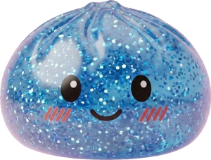 Glitter Dumpling Squishy Bleu Calme — squishy anti-stress slow-rise kawaii