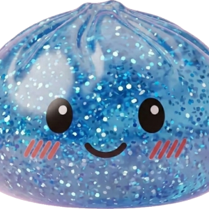 Glitter Dumpling Squishy Bleu Calme — squishy anti-stress slow-rise kawaii