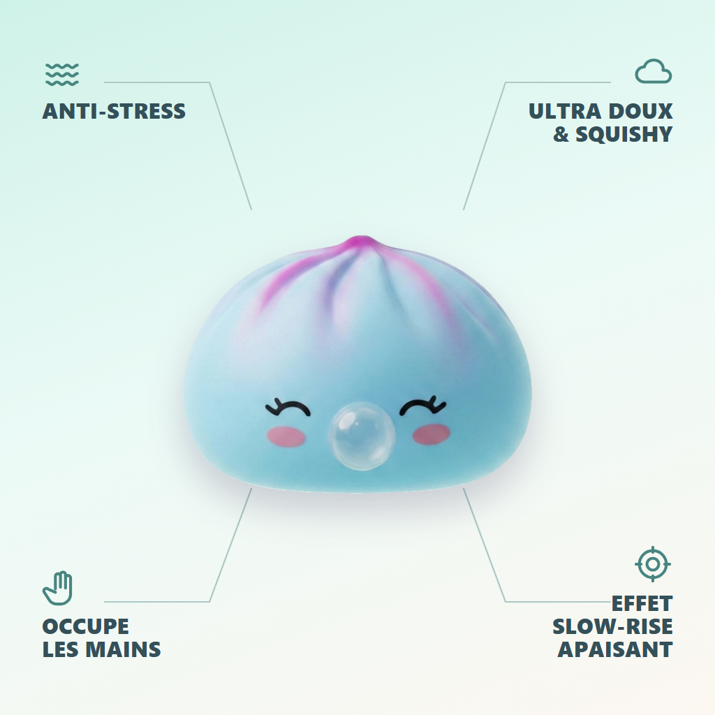 Dumpling Squishy Frost Blue Rare Blow — anti-stress, ultra doux, effet slow-rise