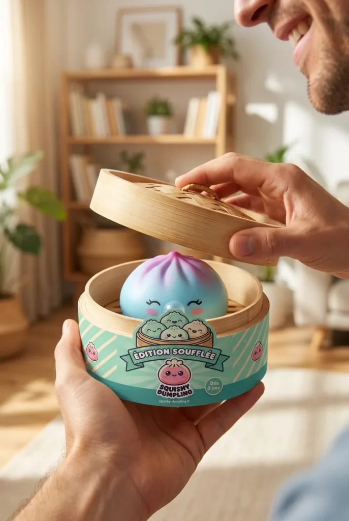 Déballage du Dumpling Squishy Frost Blue Rare Blow — la boîte panier vapeur s'ouvre