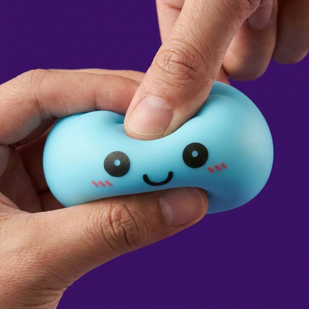 Veilleuse Dumpling Squishy Bleue Aurore — effet slow-rise, la mousse regonfle