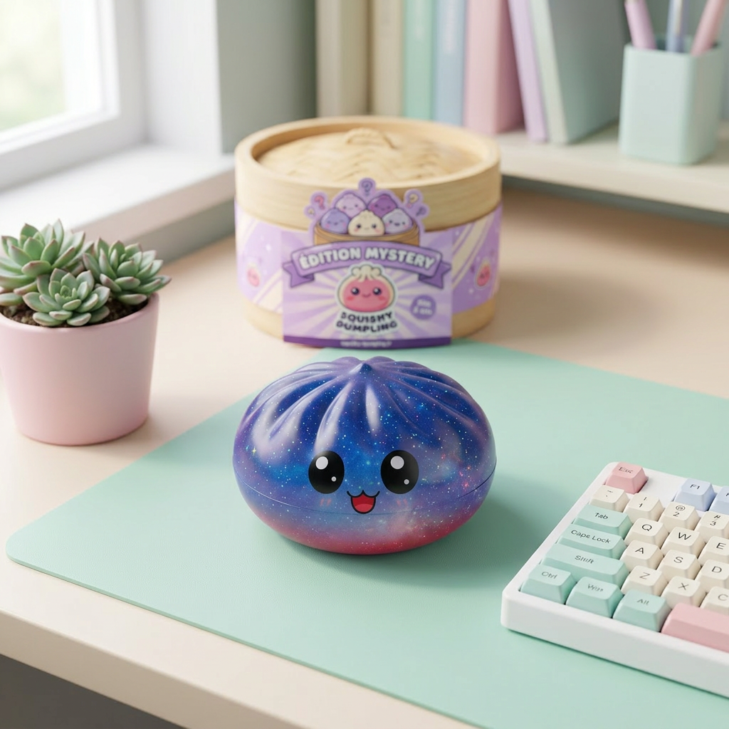 Mystery Dumpling Squishy Charmant Adorable en ambiance sur un bureau