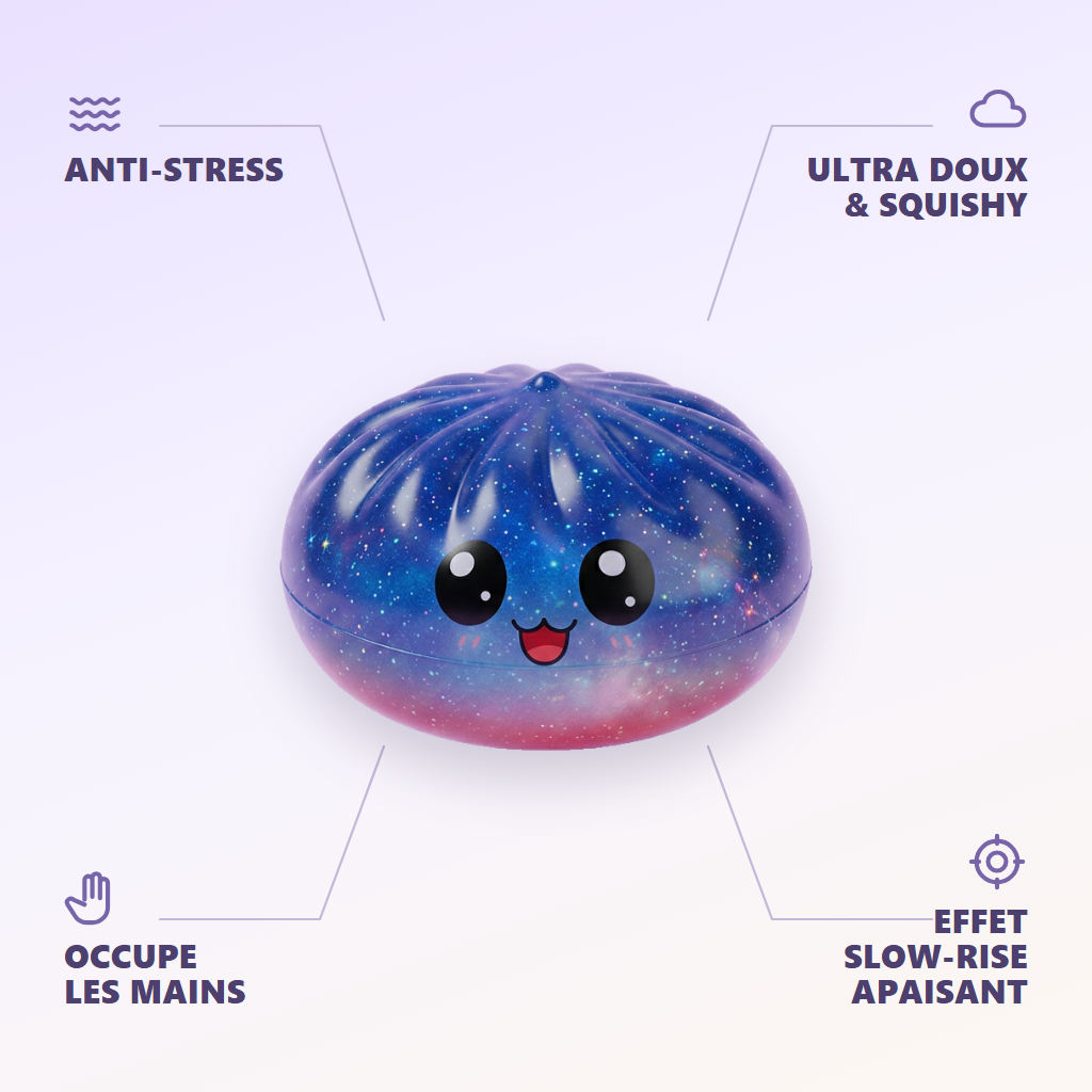 Mystery Dumpling Squishy Charmant Adorable — anti-stress, ultra doux, effet slow-rise