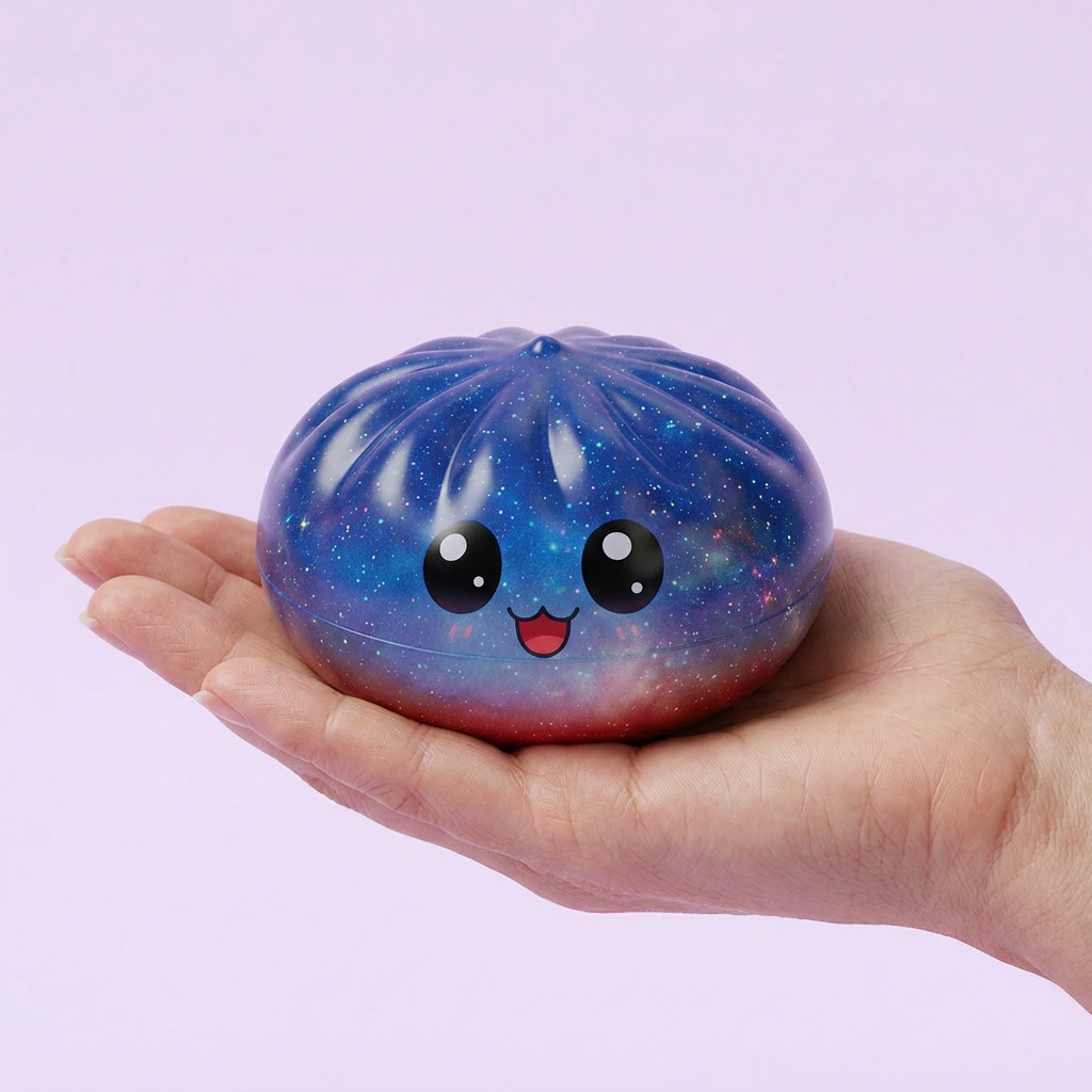 Mystery Dumpling Squishy Charmant Adorable tenu en main, taille réelle