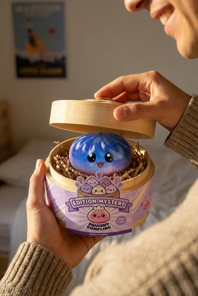 Déballage du Mystery Dumpling Squishy Charmant Adorable — la boîte panier vapeur s'ouvre