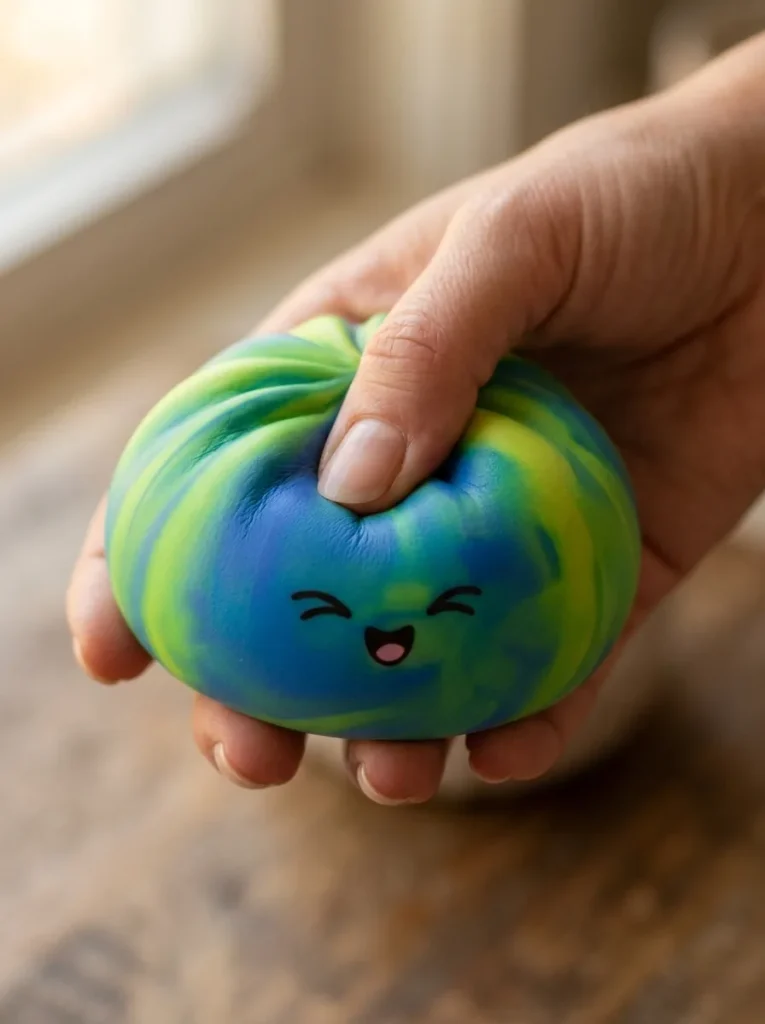 Rainbow Dumpling Squishy Multicolore pressé dans la main — effet squishy slow-rise