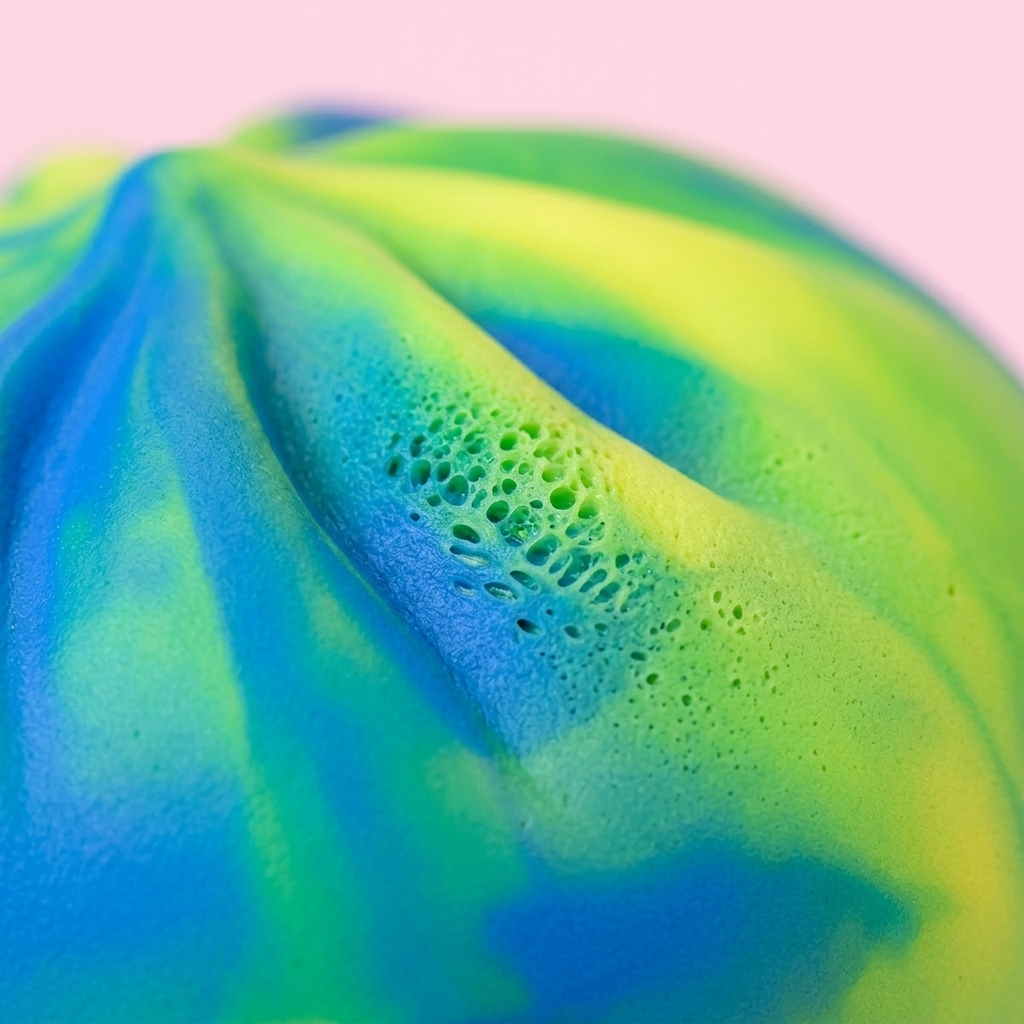 Rainbow Dumpling Squishy Multicolore — gros plan macro sur la texture