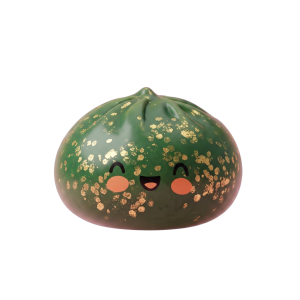 Dumpling Squishy Vert Émeraude Glitter — squishy anti-stress slow-rise kawaii