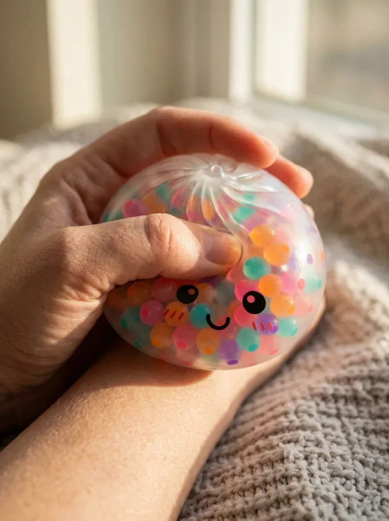 Squishy Dumpling Multicolore Bulles Douces pressé dans la main — effet squishy slow-rise