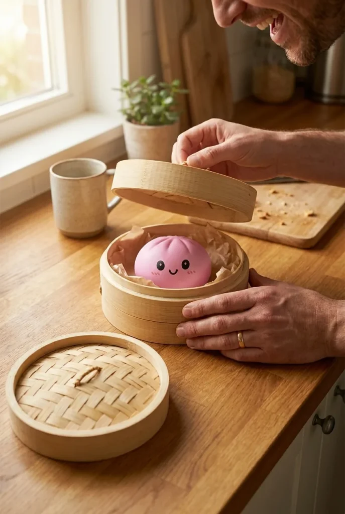 Déballage du Squishy Dumpling Mystery Box Surprise — la boîte panier vapeur s'ouvre