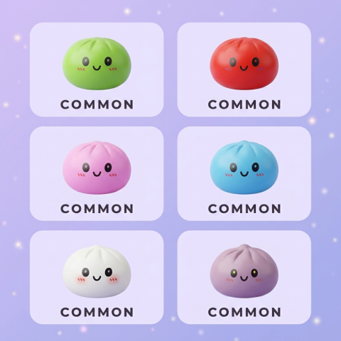 Squishy Dumpling Mystery Box Surprise — les différents squishy possibles