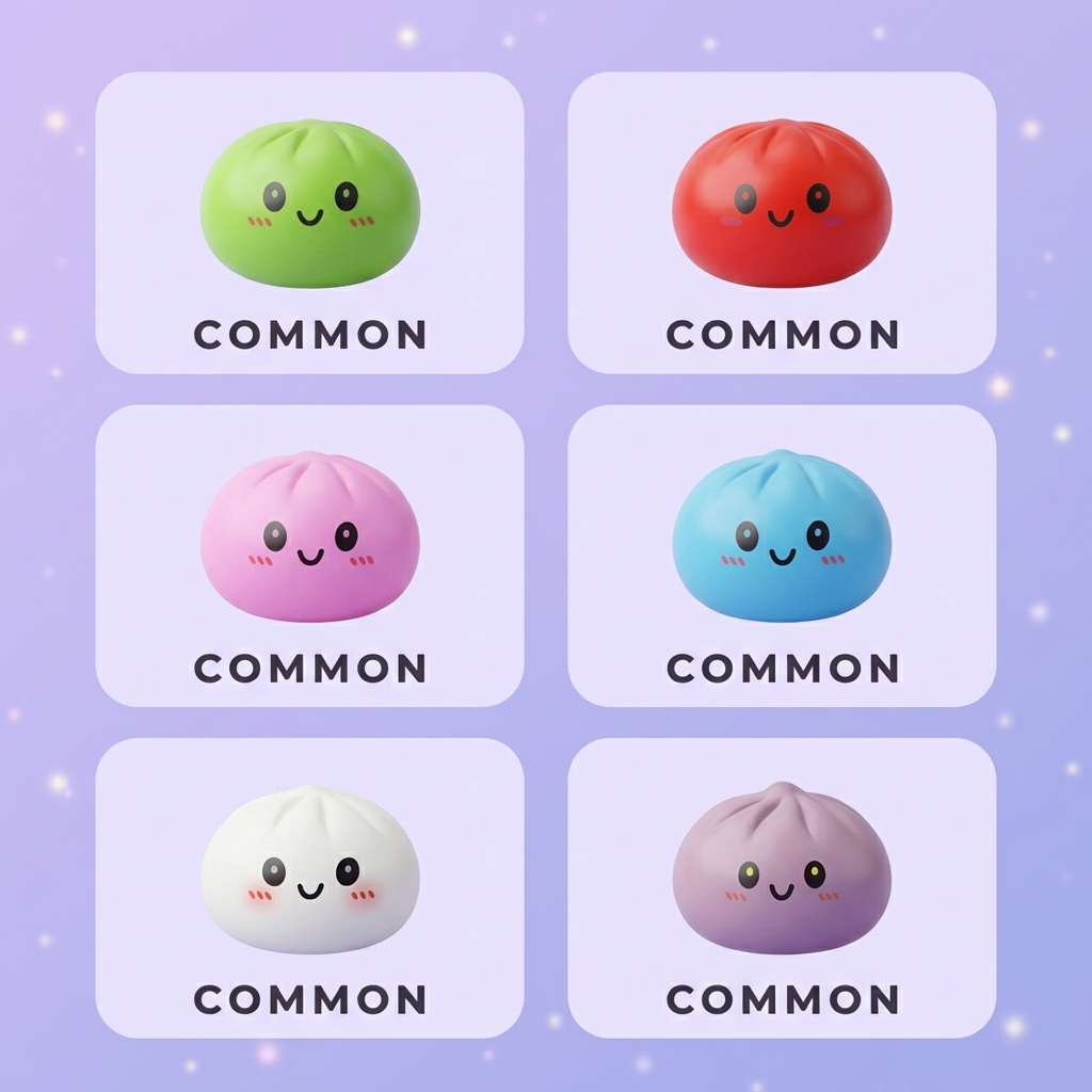 Squishy Dumpling Mystery Box Surprise — les différents squishy possibles