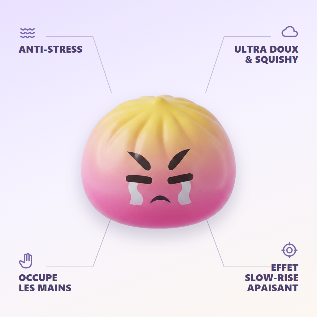 Dumpling Squishy Mystery Bun Fidget Surprise — anti-stress, ultra doux, effet slow-rise
