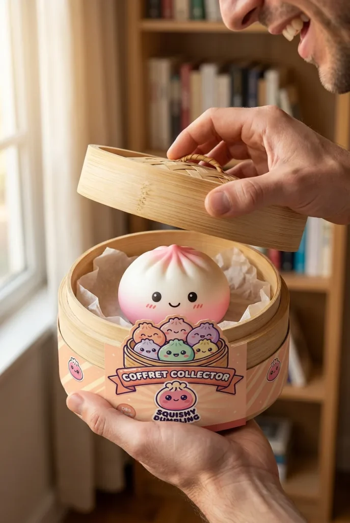 Déballage du Dumpling Squishy Collection Lot De 6 — la boîte panier vapeur s'ouvre