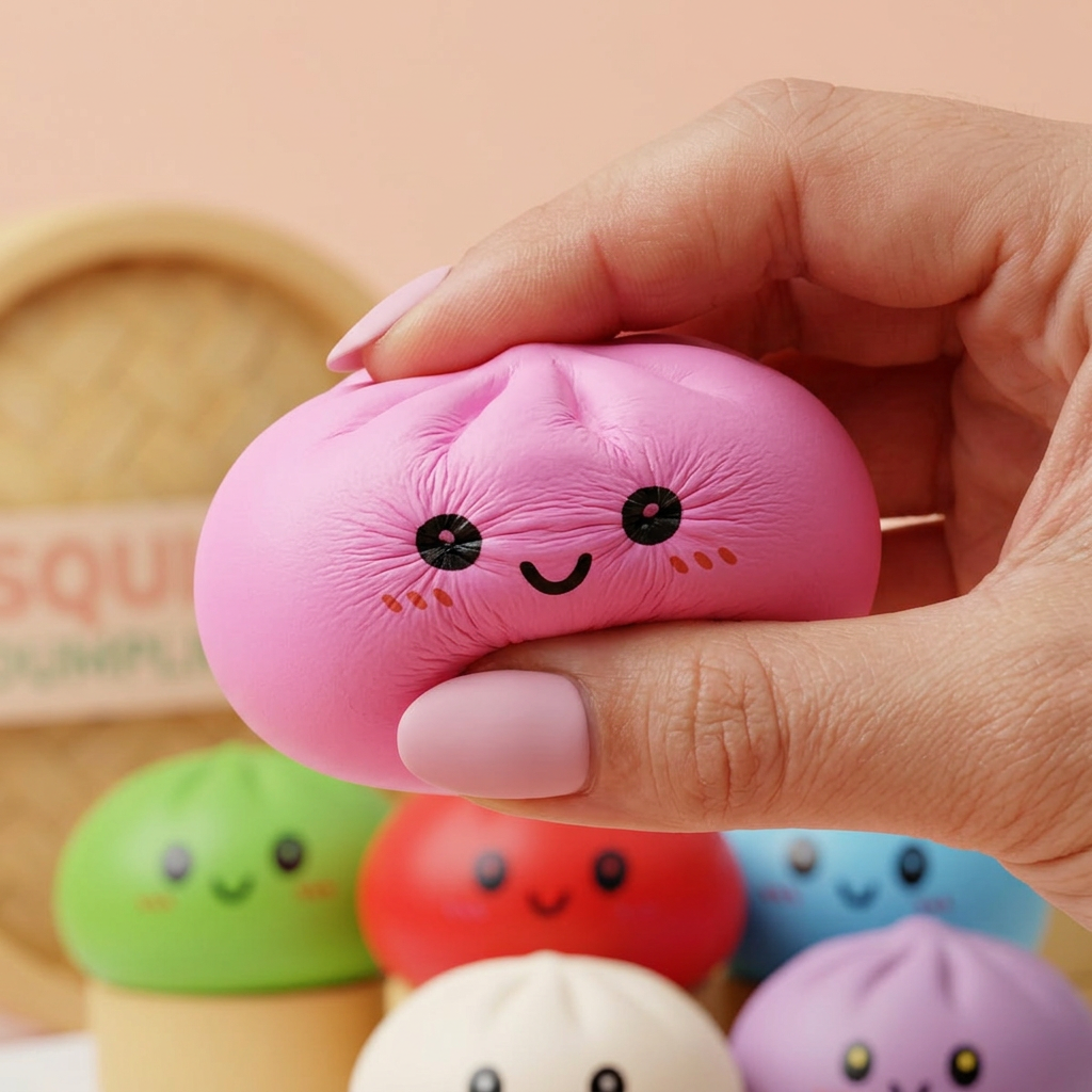 Dumpling Squishy Collection Lot De 6 — effet slow-rise, la mousse regonfle