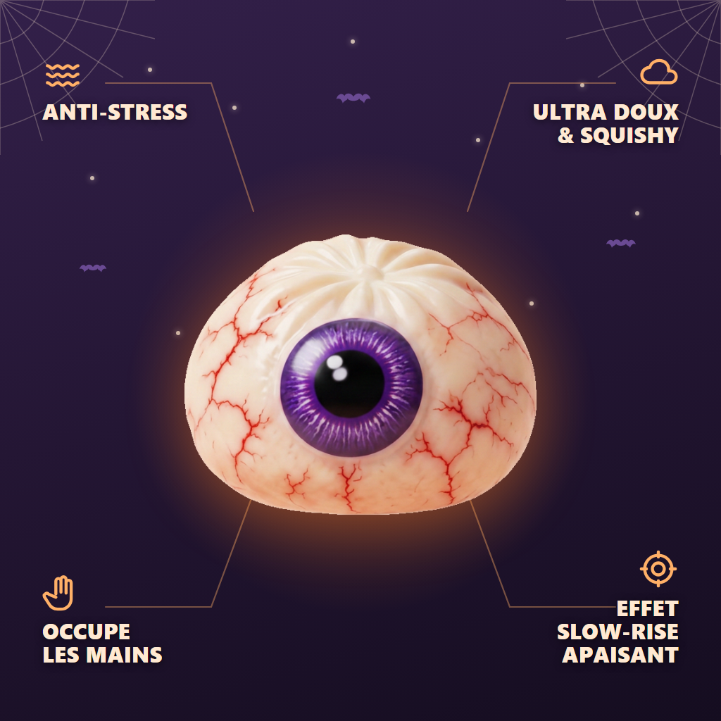 Squishy Dumpling Œil Halloween Effrayant — anti-stress, ultra doux, effet slow-rise