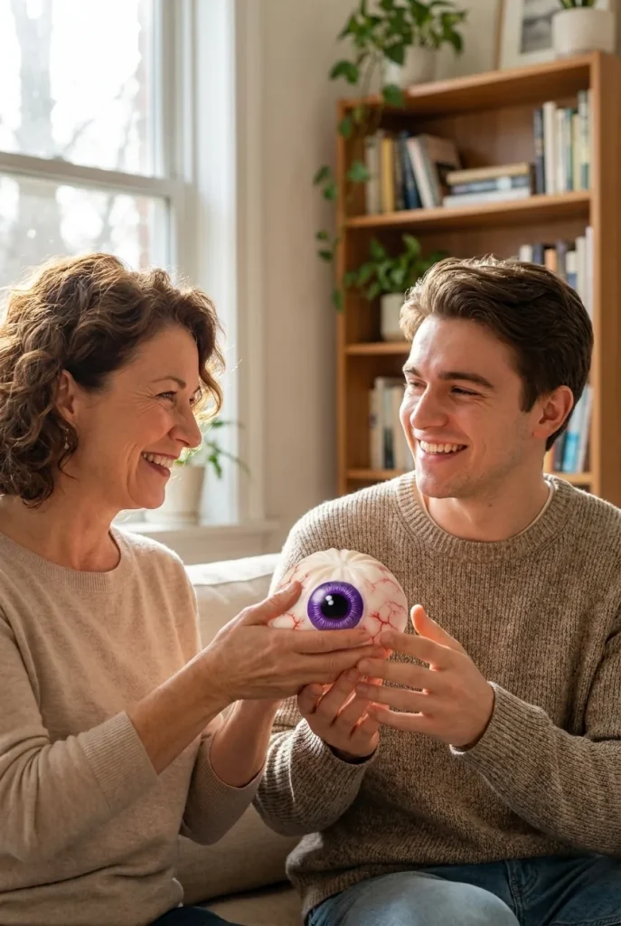 Squishy Dumpling Œil Halloween Effrayant offert en cadeau entre deux personnes