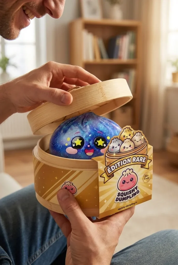 Déballage du Galaxy Dumpling Squishy Cosmique Étoilé — la boîte panier vapeur s'ouvre