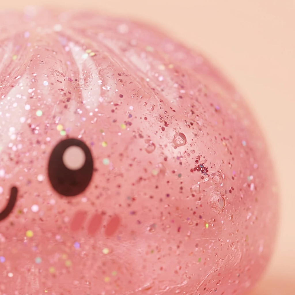 Glitter Dumpling Squishy Set De 6 — gros plan macro sur la texture