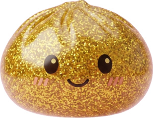 Glitter Dumpling Squishy Or Luxueux — squishy anti-stress slow-rise kawaii