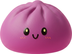 Dumpling Squishy Gris Magenta — squishy anti-stress slow-rise kawaii