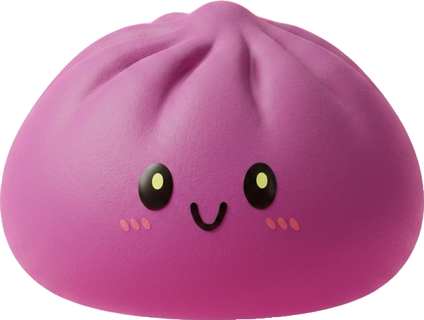 Dumpling Squishy Gris Magenta — squishy anti-stress slow-rise kawaii