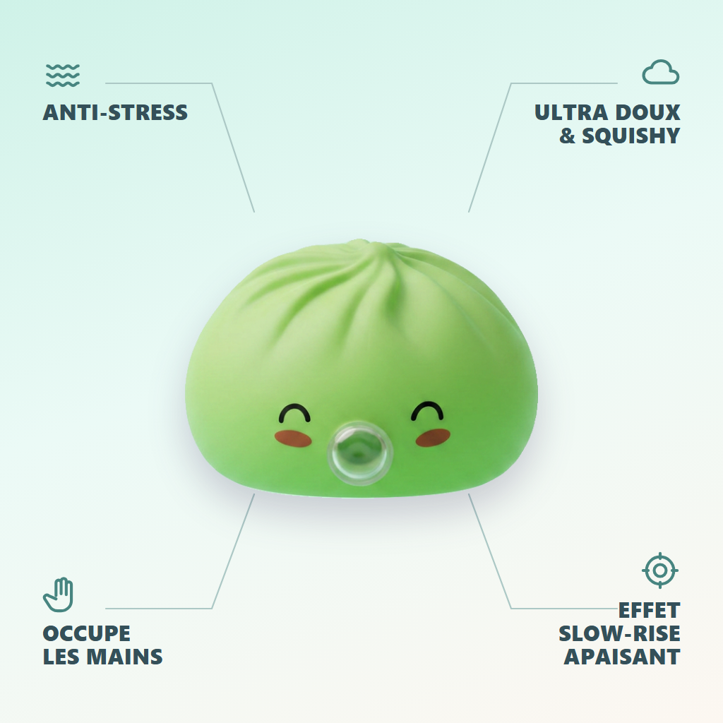 Squishy Dumpling Matcha Vert Rare Blow — anti-stress, ultra doux, effet slow-rise