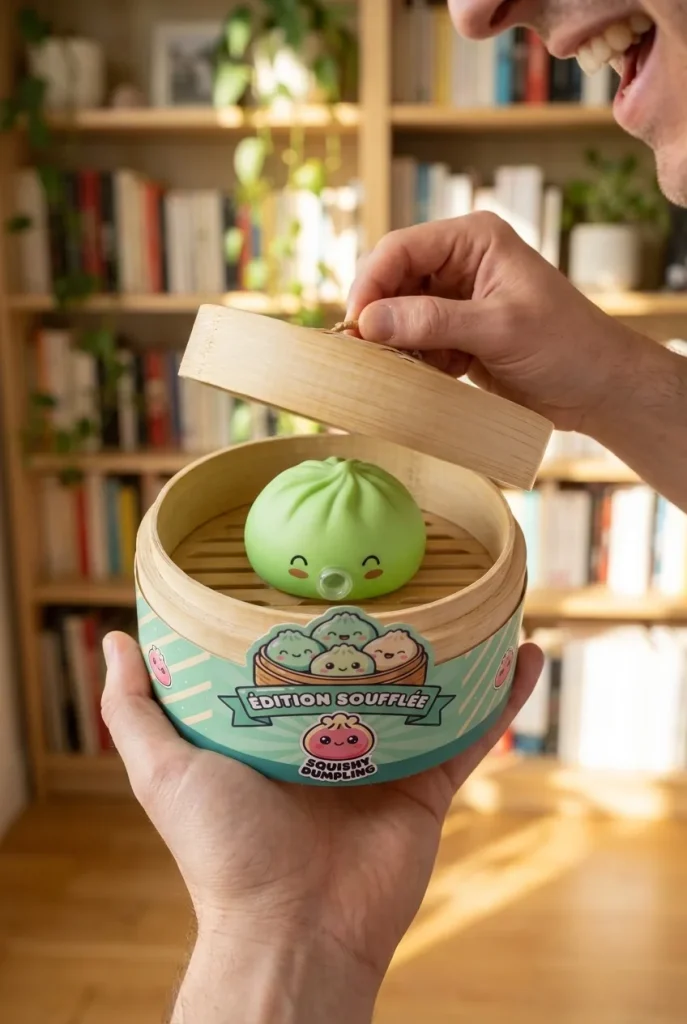 Déballage du Squishy Dumpling Matcha Vert Rare Blow — la boîte panier vapeur s'ouvre