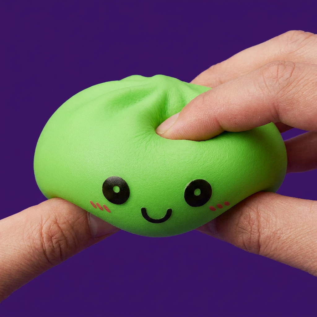 Veilleuse Dumpling Squishy Verte Lumineuse — effet slow-rise, la mousse regonfle