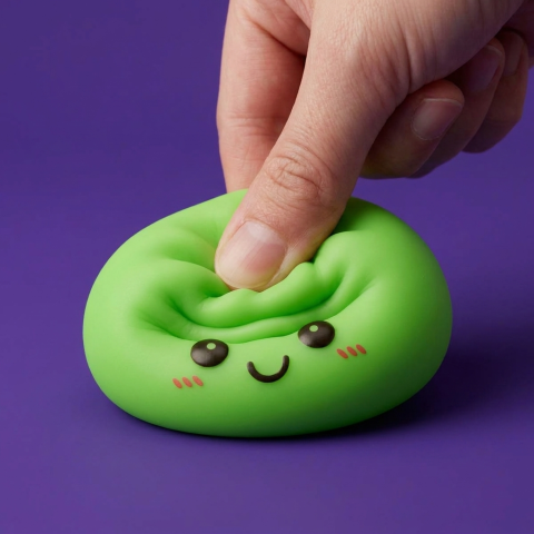 Veilleuse Dumpling Squishy Verte Lumineuse pressé dans la main, matière squishy