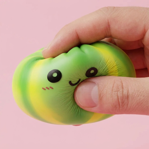 Squishy Dumpling Tie Dye Vert Tourbillon — effet slow-rise, la mousse regonfle