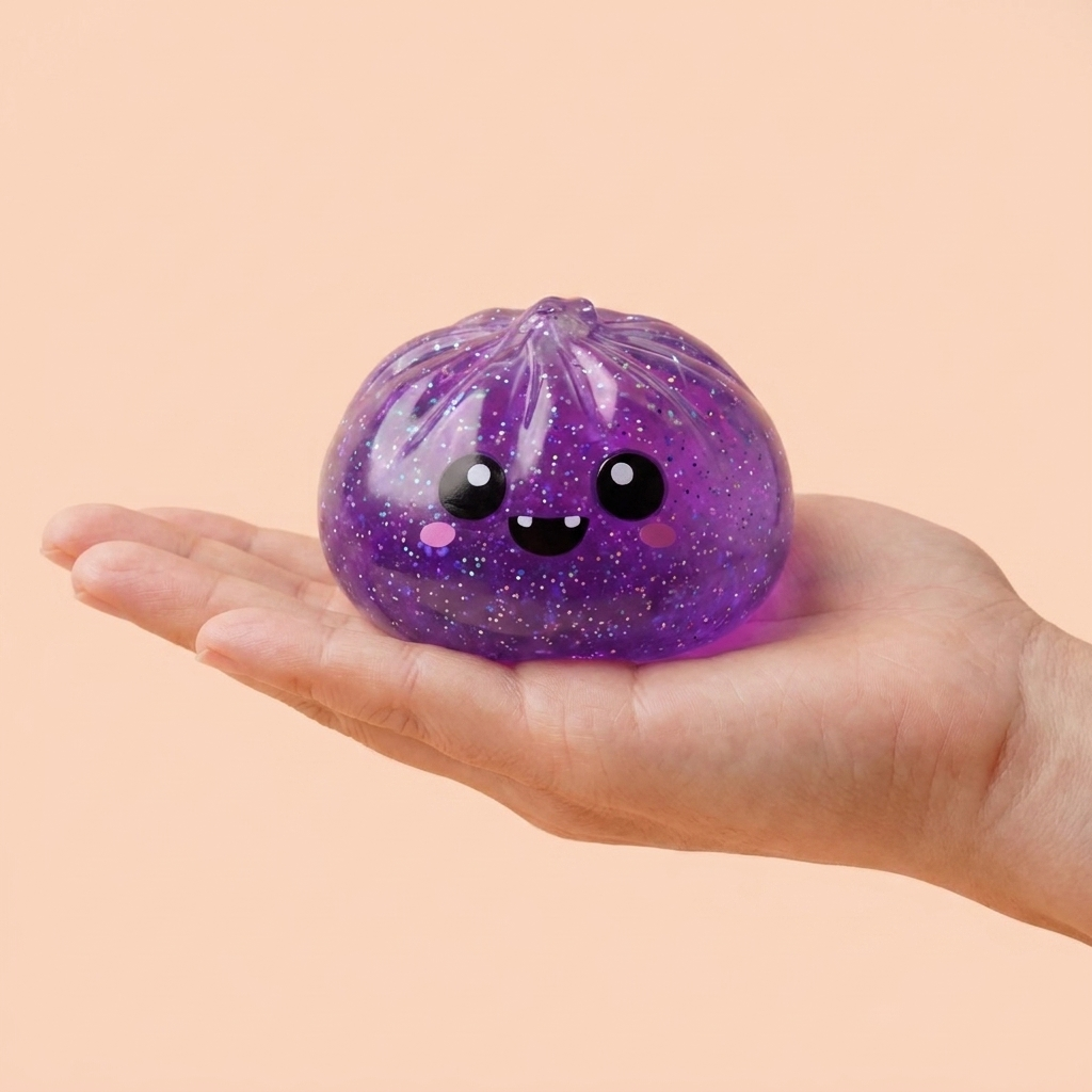 Squishy Dumpling Halloween Set de 5 tenu en main, taille réelle
