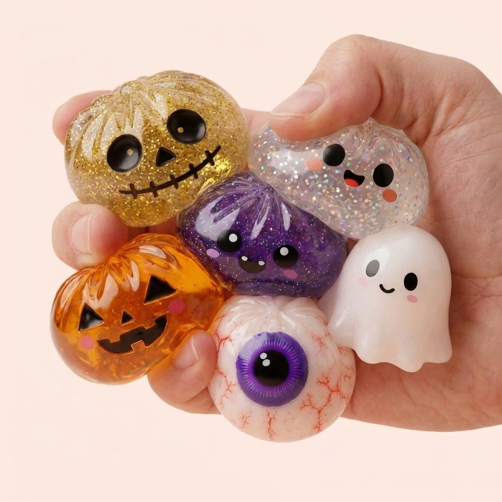 Squishy Dumpling Halloween Set de 5 — effet slow-rise, la mousse regonfle