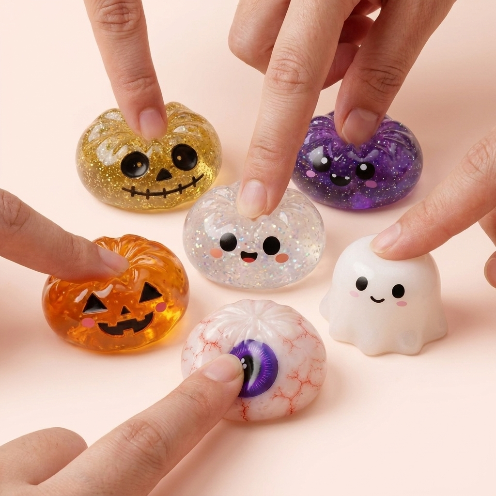 Squishy Dumpling Halloween Set de 5 pressé dans la main, matière squishy
