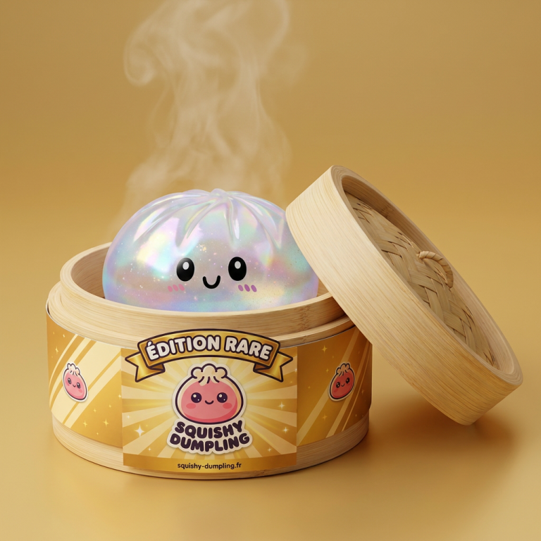 Set De 2 Gros Dumplings Squishy Pailletés | Jouet Antistress Avec Panier Vapeur, TPR Souple, Pour Enfant Et Adulte