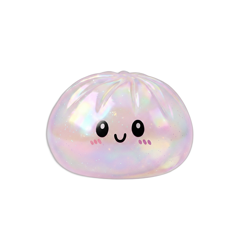 Squishy Dumpling Holographique Iridescent — squishy anti-stress slow-rise kawaii