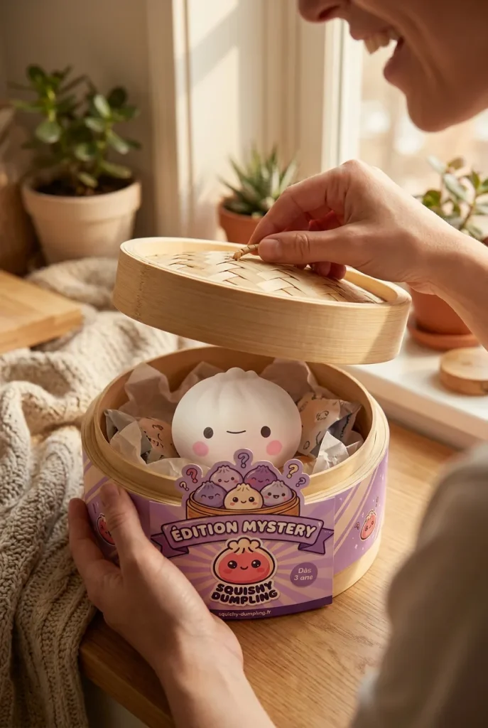 Déballage du Dumpling Squishy Japonais Kawaii — la boîte panier vapeur s'ouvre