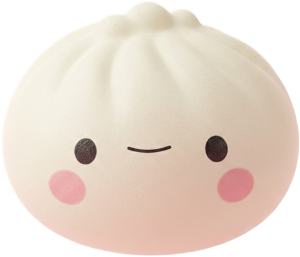 Dumpling Squishy Japonais Kawaii — squishy seul, taille réelle