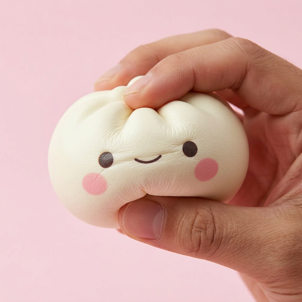 Dumpling Squishy Japonais Kawaii — effet slow-rise, la mousse regonfle