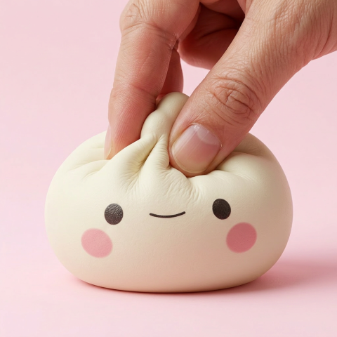 Dumpling Squishy Japonais Kawaii pressé dans la main, matière squishy