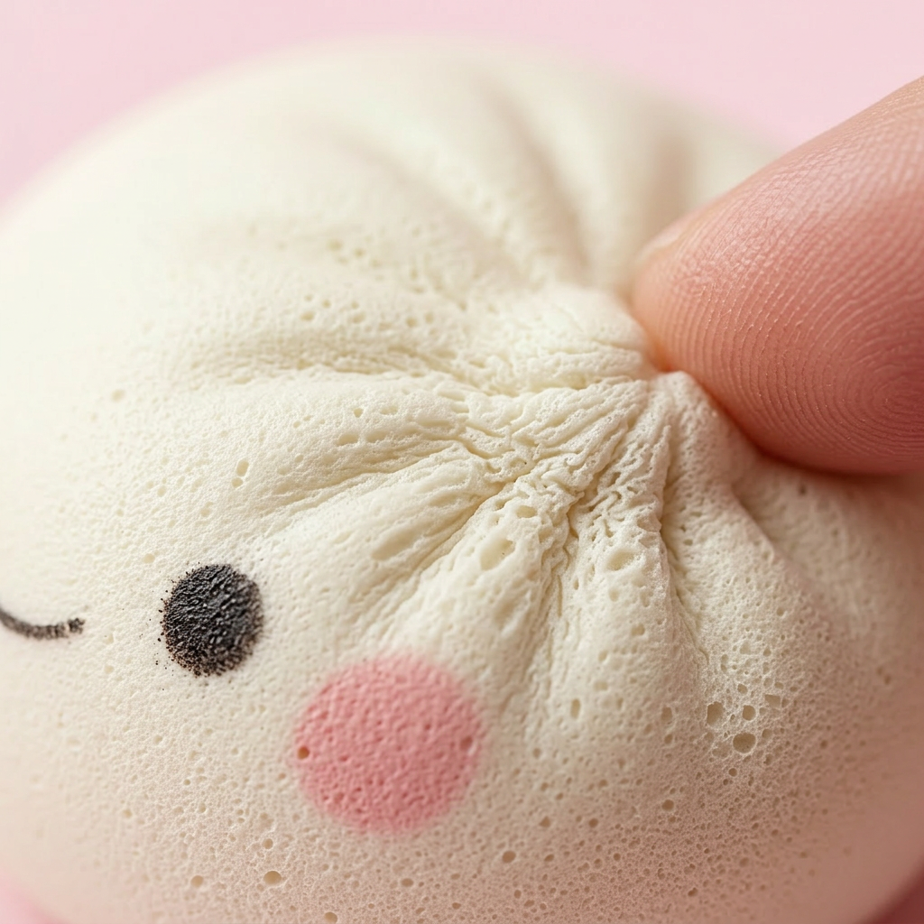 Dumpling Squishy Japonais Kawaii — gros plan macro sur la texture