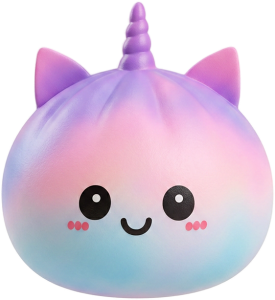 Jumbo Dumpling Squishy Licorne Arc-en-ciel — squishy seul, taille réelle