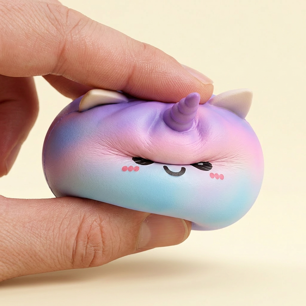 Jumbo Dumpling Squishy Licorne Arc-en-ciel — effet slow-rise, la mousse regonfle