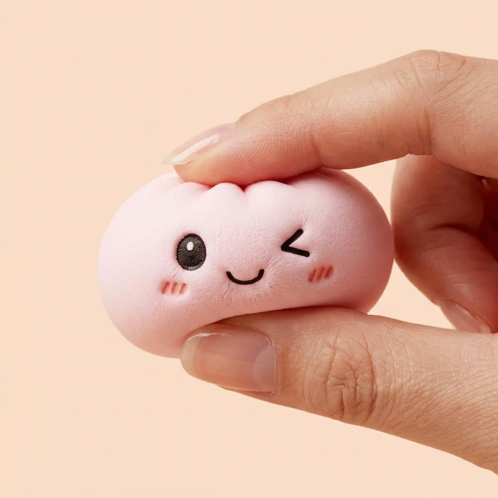 Dumpling Squishy Porte-Clés Peluche X6 — effet slow-rise, la mousse regonfle