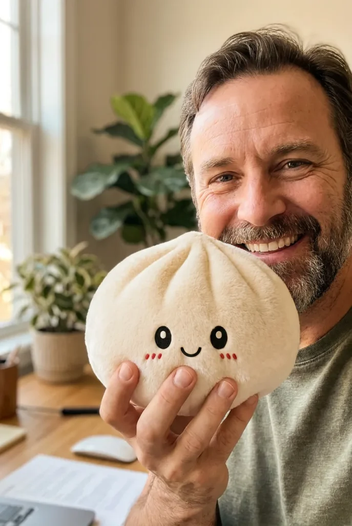 Squishy Dumpling Big Douceur tenu près du visage — photo client