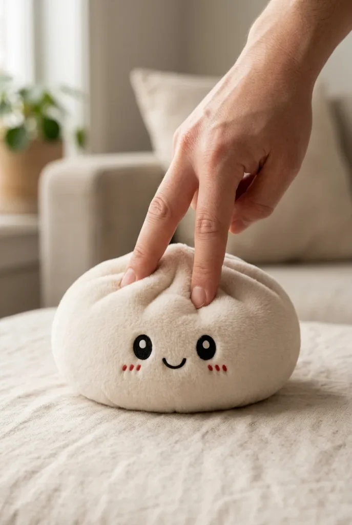 Squishy Dumpling Big Douceur pressé dans la main — effet squishy slow-rise