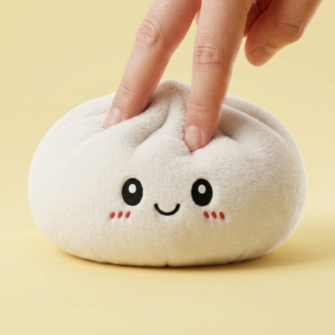 Squishy Dumpling Big Douceur pressé dans la main, matière squishy