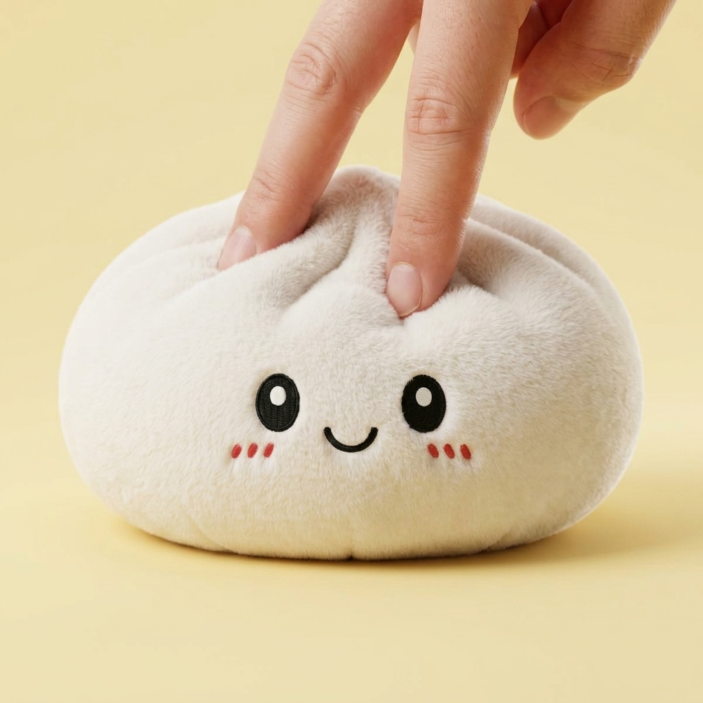 Squishy Dumpling Big Douceur pressé dans la main, matière squishy