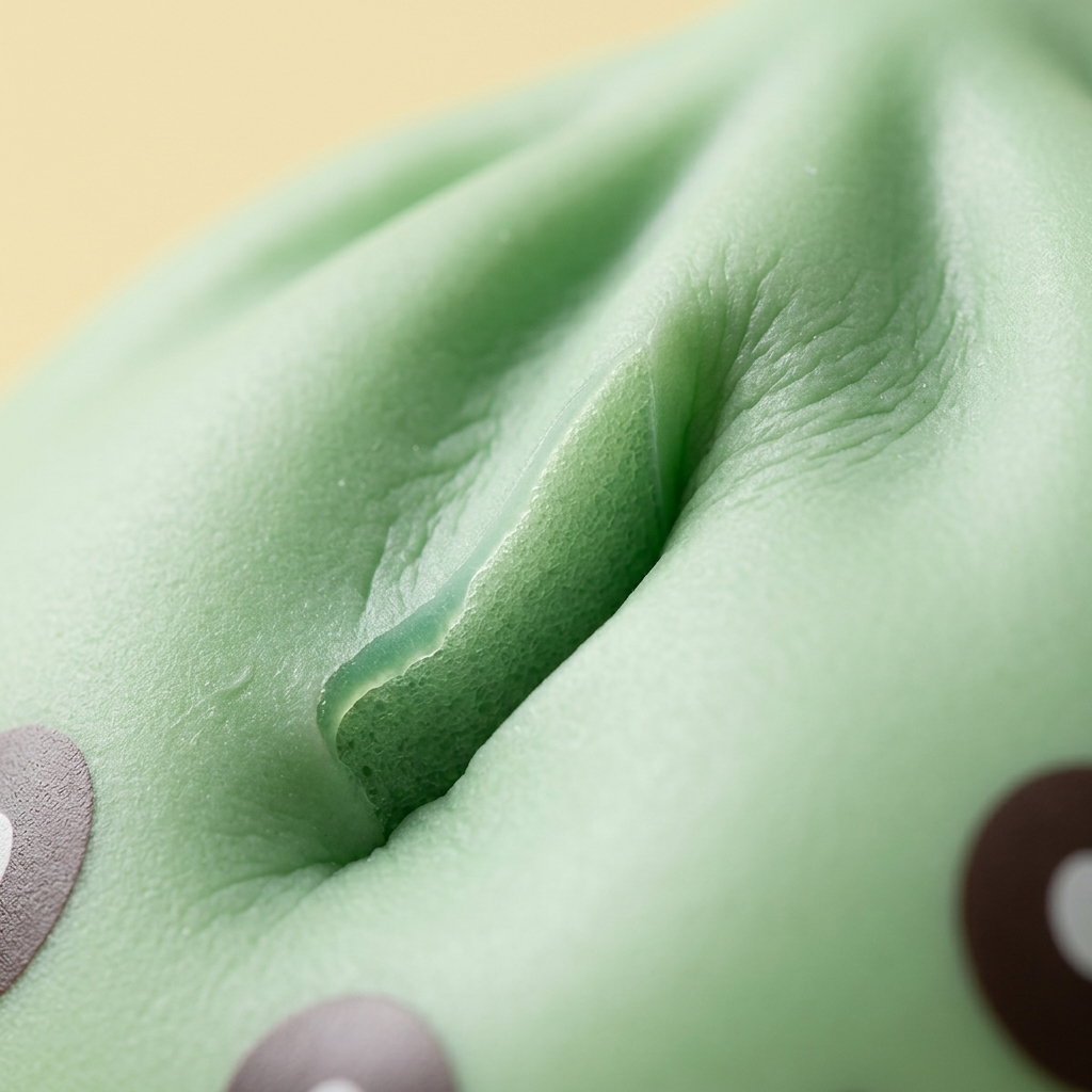 Squishy Dumpling Géant Vert Jumbo — gros plan macro sur la texture
